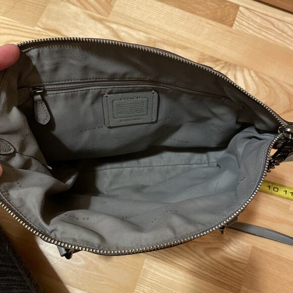 Coach 20166 Chain Prairie Satchel Leather Suede HEATHER GREY $325 Purse Hand Bag - Picture 15 of 16